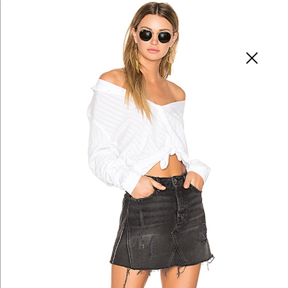 Grlfrnd Eva black denim hotel California skirt 25 - Picture 9 of 12